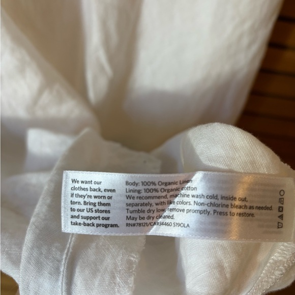 100% Organic Linen White Sleeveless Dress - Picture 7 of 7